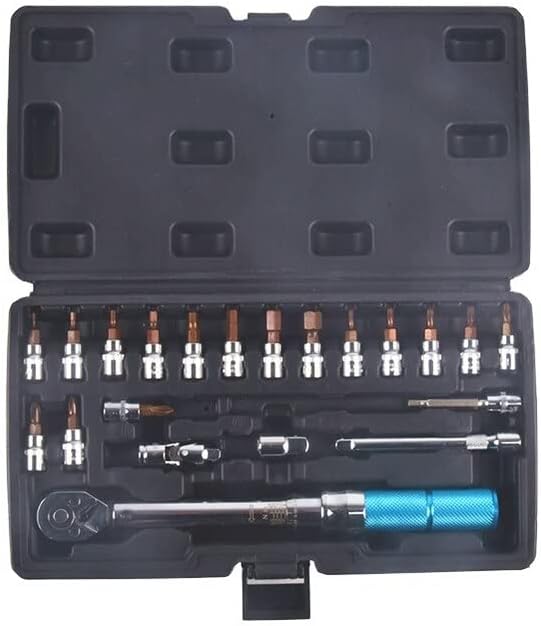 21pc Bike Repair Tool Kit with Torque Wrench - Sockets, Bits, Extender for Maintenance, Assembly, Tune-Ups