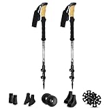 Hiking Poles, HIKERBRO Carbon Fiber Trekking Poles for Hiking with Cork Handle, Ultralight Telescopi