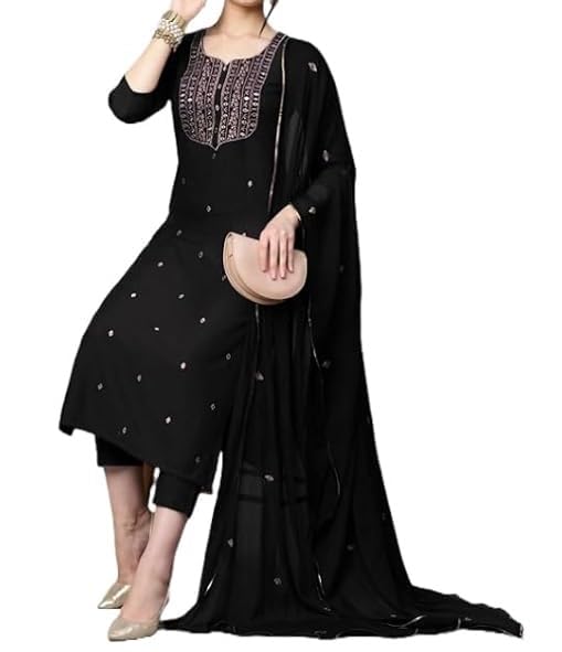 Kurti brodé femme ensemble avec pantalon chic et dupatta KULIA