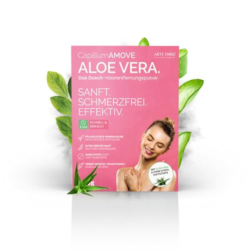Capillum AMOVE Aloe Vera 200g Pulver Enthaarungscreme Intim & Körper Enthaarung ohne Schmerzen und Reizungen für glatte Haut