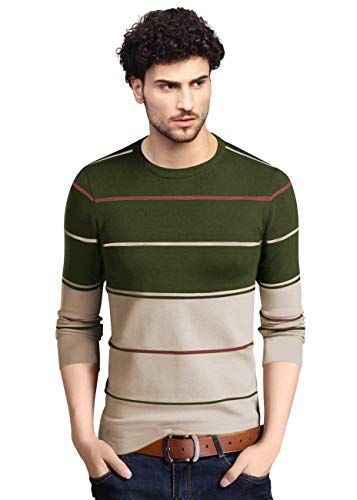 Image of EYEBOGLER Men's Regular Fit Striped Round Neck T-Shirt