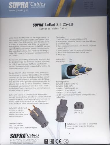 Supra Cables Power Cable LoRad 2.5 MKII EU 3.0 m