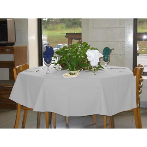 Intedge TCMP54R-WHITE Round Tablecloth, 54
