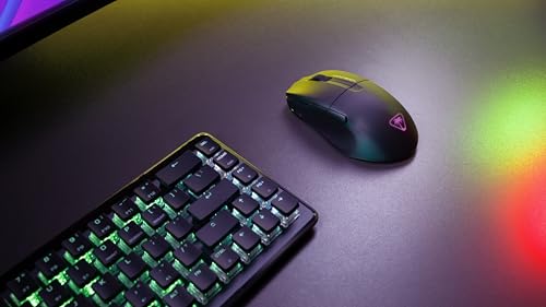 Pure Air - Mouse da gioco RGB wireless ergonomico e ultraleggero, con sensore ottico a 26K DPI, dotato di batteria da 125 ore, illuminazione RGB - Nero - Mouse gaming - Immagine 7