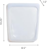 Vista 5 de Bolsa de almacenamiento de alimentos reutilizable de silicona Stasher Premium de medio galón, morada, apta para microondas, sous vide, lavavajillas