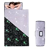 MORAIS Toddler Nap Mat with Removable Pillow and Blanket, Glow in The Dark 52