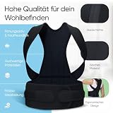 GERADIX Haltungskorrektur Damen Herren Rückenstützgürtel Haltung Korrektur Gurt Back Posture Corrector Verstelbare Haltungstrainer Rückengurt für Schulter Nacken + Ebook Leitfaden (L)