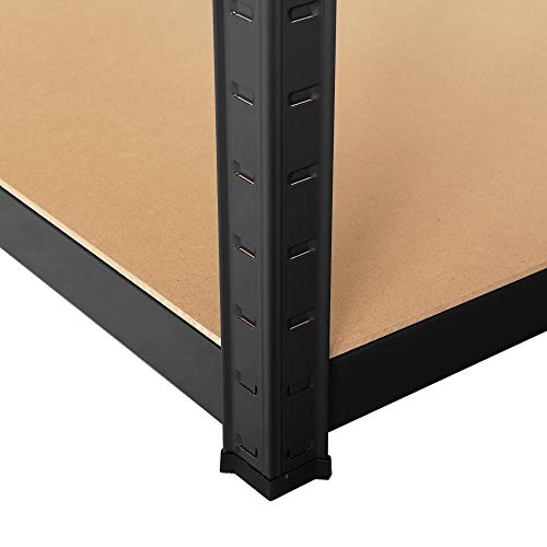Yaheetech Estantería Metálica Almacenaje 180x120x60cm Estantería para Cargas Pesadas Estante Industria de 5 Niveles para Garaje Taller Trasero Carga de 875 kg Negro - imagen 9