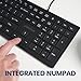 Perixx PERIBOARD-210II US Wired Full-Size USB Keyboard with Quiet Scissor Keys for Desktop, Laptop, and Tablet - Black - US English