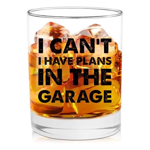 NBOOCUP Birthday Gifts for Men Women - 11oz Whiskey Glass - - Funny Garage Dad Funny Whiskey Glass for Husband, Father, Grandpa from Daughter or Wife Cover