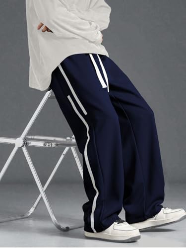 Image of GRECIILOOKS Korean Style Track Pants for Men - Loose Fit Lycra Cargo Joggers | Trendy Gym & Streetwear Bottoms with Utility Pockets (Available in Plus Size)