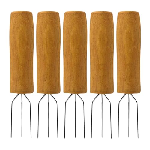 Portamazorcas de maíz,Soporte para mazorcas de maíz - Cocina Spies Tenedor Palito de maíz Metal con mango de madera - Gadgets de de maíz para barbacoa en la playa, campamentos, picnics