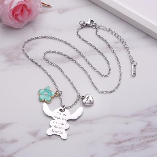 Image of Ukodnus 6-10 Year Old Birthday Necklace Gifts, You are Loved Valued Beautiful Gift, Birthday Jewelry Gift for Daughter Granddaughter Niece