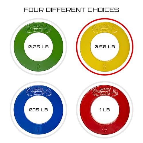 Image of Micro Gainz Calibrated Fractional Weight Plate Set of 2 Plates, Choose Set (.25LB-1.25LB), Designed for Olympic Barbells for Strength Training & Micro Loading Bar Weights, Made in USA