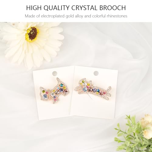 Image of Colorful Crystal Dog Brooch for Women Cute Rhinestone Pin for Women Silver Plated Fashion Cute Colorful Crystal Animal Dog Brooch Lapel Pin