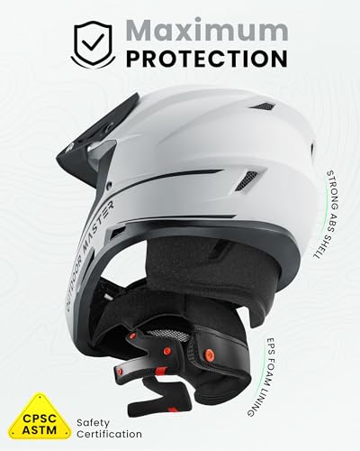 OutdoorMaster Full Face Mountain Bike Helmet for Men & Women - Durable, Impact Resistant, Ventilated, Adjustable Visor - Downhill Race BMX MTB Helmet - Image 3