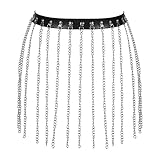 BANSSGOTH Femmes PU cuir harnais jambe métal gland chaîne ceinture cuisse taille harnais...