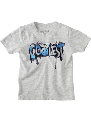 Image of #0001 | Short Sleeve | Tshirt for Kids | Cotton | Grey | Coolest| 02-12 Yrs