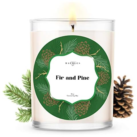 Kate Bissett Christmas Winter Candles | Fir and Pine | Made with 100% Natural Soy and Coconut Wax | Hand Poured 18 oz Candles | Home Decor Gifts Cover