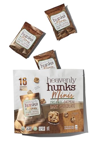 Image of Heavenly Hunks Organic Oatmeal Dark Chocolate Chip Mini's - 1.2oz Bag (16 Pack)