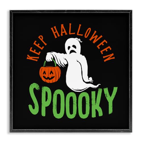 Halloween Spooky Trick or Treat Ghost, 17 x 17 Inch Framed Giclée Print