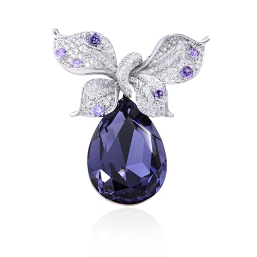 Broche en strass pour femmes et accessoires de robe en cristal