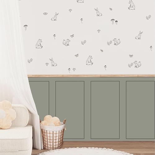 Amazon.com: Zeeko Peel and Stick Wainscoting Wallpaper Kit with Animal ...