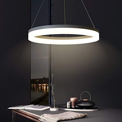 Lustre moderne acrylique LED haut de gamme anneau de restaurant 60cm
