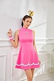 AYYOHON Princess Cosplay Costume Women Princess Tennis Dress with Crown Earrings Adult Halloween Suit XS - Image 2