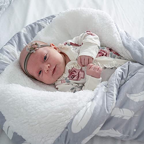 Snuggle Baby Swaddle Blanket For Boy Or Girl - Premium Plush Newborn Swaddle Sleep Sack - Soft Fleece Baby Sleeping Bag - Stroller Infant Swaddle Wrap - Boho Feathers #TOP6