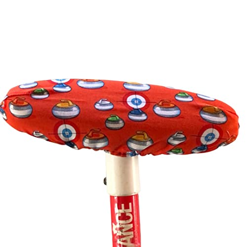 Generic - Curling Broom Cover Orange/Red with Curling Stones Made in Canada Christmas Gift