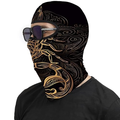 Máscara de esquí Gold Scorpion para hombre y mujer, protector de cuello resistente al viento, calentador, cubierta facial completa, gorro de cuello, máscara facial para motocicleta, bufanda de invierno para deportes al aire libre miniatura 4