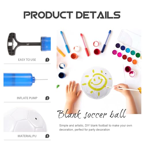 Balón de fútbol talla 3 para pintar con kit de manualidades exterior y 7 accesorios infantiles 8