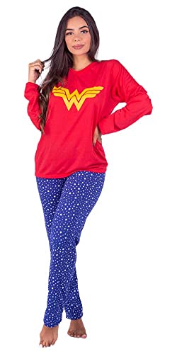 Pijama Longo Feminino Inverno Adulto Manga Longa Frio Personagem Mulher Maravilha (GG)