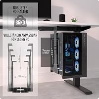 PC Halterung unter Schreibtisch – 35 kg Tragkraft, verstellbar (Schwarz) – Ansicht 3