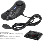 16 Bit Game Controller 9 Pin with TurboBoost Function, Ergonomic Design Game Controller, Classic Appearance, Plug and Play Small Ergonomic Gamepad for Genesis