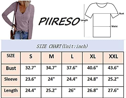 PIIRESO Womens Long Sleeve V Neck Button Casual Tops Ribbed Solid Color Henley Shirts 4 PIIRESO Womens Long Sleeve V Neck Button Casual Tops Ribbed Solid Color Henley Shirts