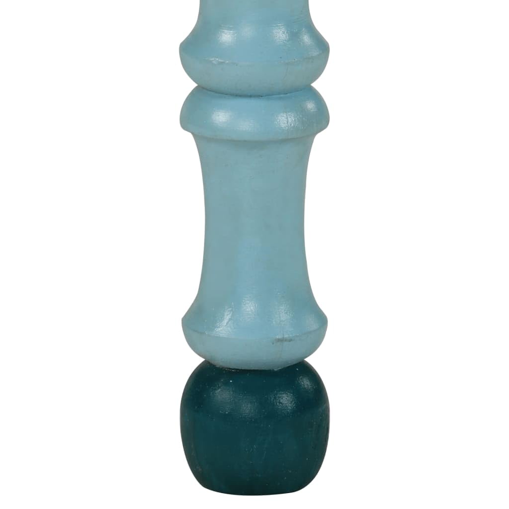 vidaXL Mesa de Centro Madera Maciza de Mango Turquesa Pintada a Mano, Mesa Auxiliar, Mesa de café de Madera, Mesa de Centro, Mesa de sofá