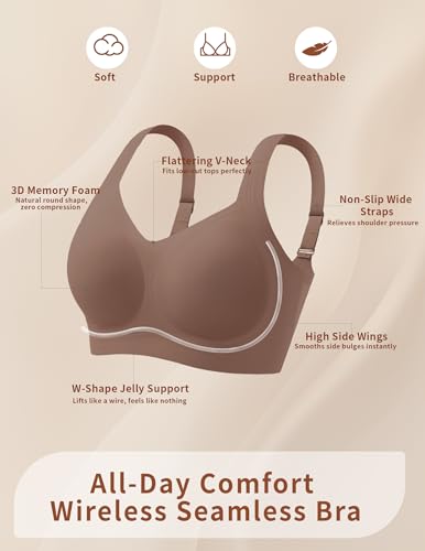 Image of Jelly Push Up Bra for Women Wireless Comfortable Seamless Full Coverage Bra