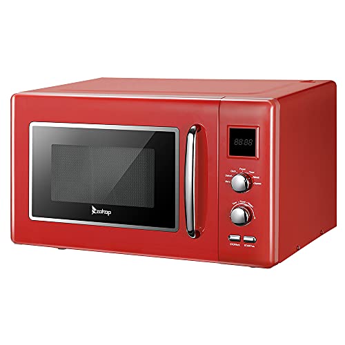 23L Retro Microwave Countertop Microwave Oven (Red)