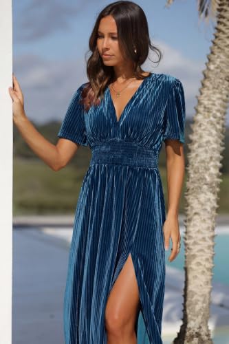 Image of Maxigerui Women's Velvet Maxi Dress Formal Dresses for Wedding Guest Dress
