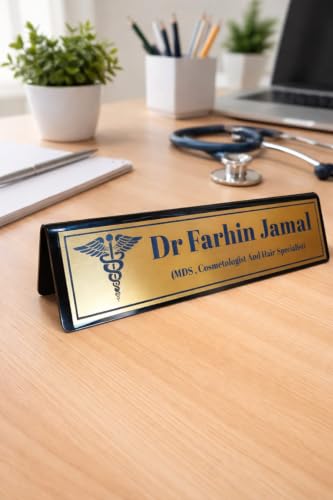 Image of DON'T JUDGE ME Doctor Desk Name Plate | Rectangle Shape | Colour :-Gold And Black | Material:- ACRYLIC (2.5 X 10 INCHES)