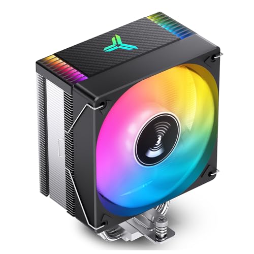 JONSBO CR1000 EVO ARGB CPU Cooler,Silent Series CPU Cooler, CPU Fan Air Cooler H154mm, 4 Copper Heat Pipe Insert Fin for AM4/AM5/Intel LGA1851/1700, 120mm PWM ARGB 9-Blades Fan,Top Cover Color, Black