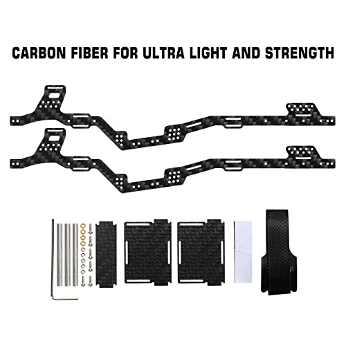 Injora Lcg Carbon Fiber Chassis Kit Frame Girder-Low Center Of Gravity Chassis For Axial Scx24 Gladiator Axi00005 Upgrade Parts #TOP4