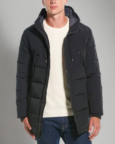 Image of Andrew Marc Men's Mid Length Water Resistant Crinkle Down Jacket