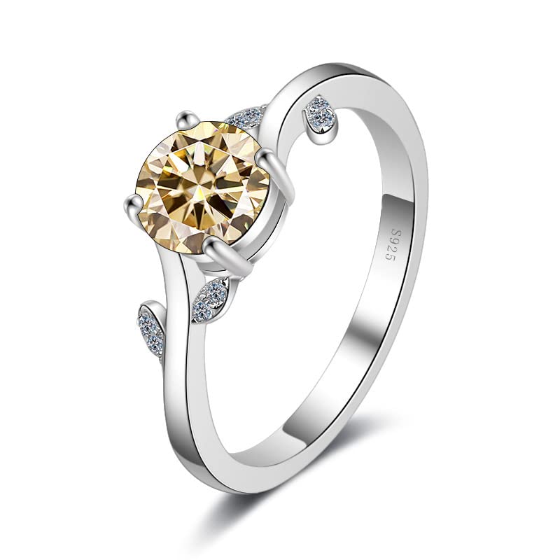 Bague fiançailles moissanite bleue en motif feuille pour sublimer vos soirées