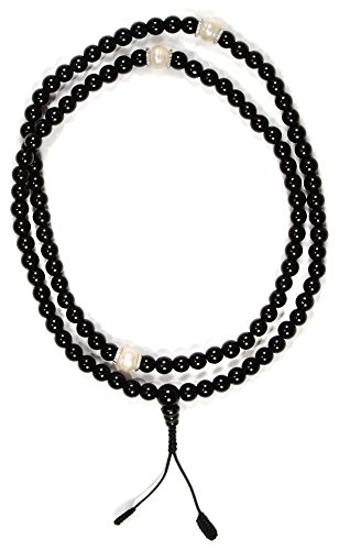 BUDDHAFIGUREN/Billy Held Mala aus schwarzem Onyx und...