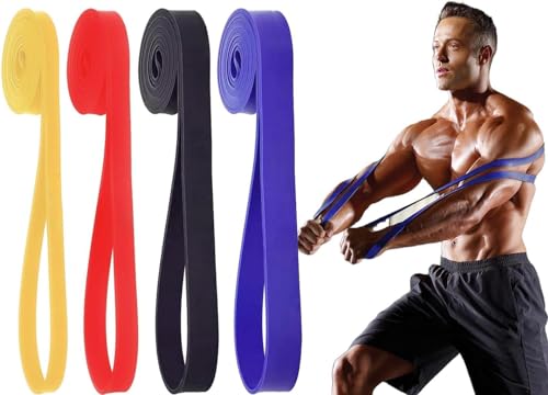 Image of LEEKEY Resistance Tubes, Pull Up Tubes, Fitness Tubes, Muscle Training Tubes, Pull Up Aids, Exercise Bands, Stretch Resistance Bands, Powerlifting Bands, Squat Tubes, Set of 4, Instruction Manual Included