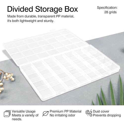 Image of 28 Grids Plastic Organizer Box with Dividers for Crafting, Storage Container for Beads & Charms & Accessories(2-Pack)