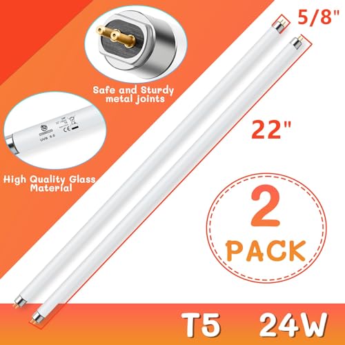 REPTI HOME T5 UVB Light Bulb 10.0, UVB Light Reptile Kit 24W 2Pack, Reptile Light UVA UVB Lamp Bulb for Turtle Lizard, Snake - Image 2